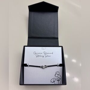 NWT Diamond Accent Cord Bracelet in Sterling Silver